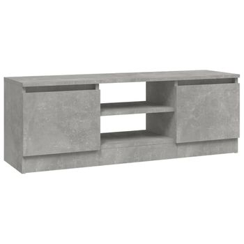 Mueble De Tv Con Puerta Gris Hormigón 102x30x36 Cm Vidaxl