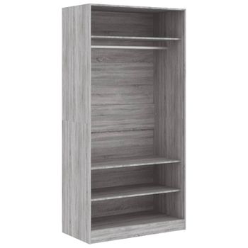 Armario De Madera Contrachapada Gris Sonoma 100x50x200 Cm Vidaxl