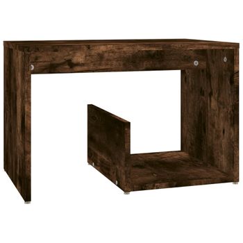 Mesa Auxiliar Madera Contrachapada Roble Ahumado 59x36x38 Cm Vidaxl