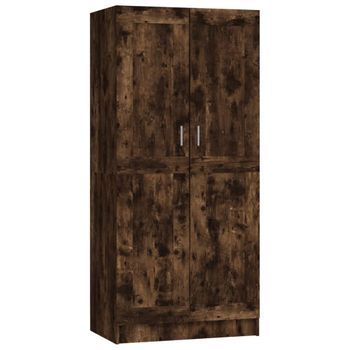 Armario Madera Contrachapada Roble Ahumado 82,5x51,5x180 Cm Vidaxl