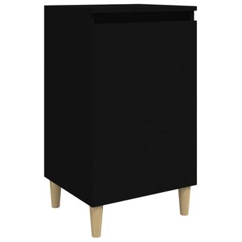 Mesita De Noche Madera Contrachapada Negro 40x35x70 Cm Vidaxl