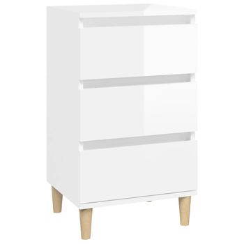 Baúl Almacenaje Madera Contrachapada Blanco Brillo 70x40x38 Cm Vidaxl con  Ofertas en Carrefour