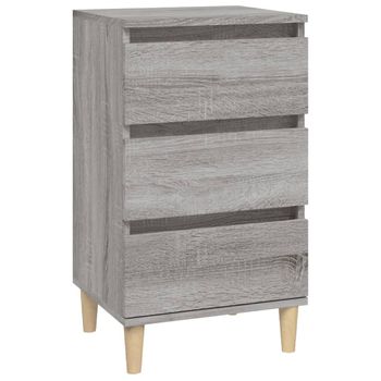 Mesita De Noche Madera Contrachapada Gris Sonoma 40x35x70 Cm Vidaxl