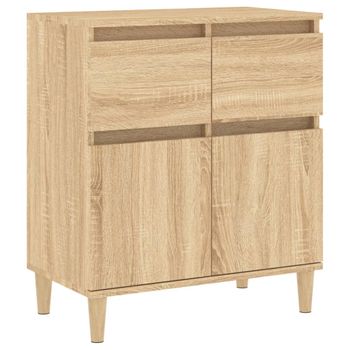 Aparador De Madera Contrachapada Roble Sonoma 60x35x70 Cm Vidaxl