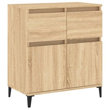 Aparador De Madera Contrachapada Roble Sonoma 60x35x70 Cm Vidaxl