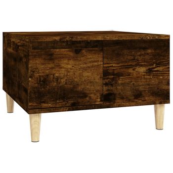 Mesa De Centro Madera Contrachapada Roble Ahumado 55x55x36,5 Cm Vidaxl