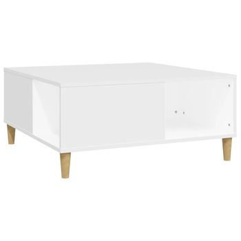 Mesa De Centro Madera Contrachapada Blanco 80x80x36,5 Cm Vidaxl