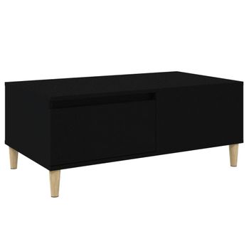 Mesa De Centro Madera Contrachapada Negro 90x50x36,5 Cm Vidaxl