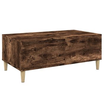 Mesa De Centro Madera Contrachapada Roble Ahumado 90x50x36,5 Cm Vidaxl