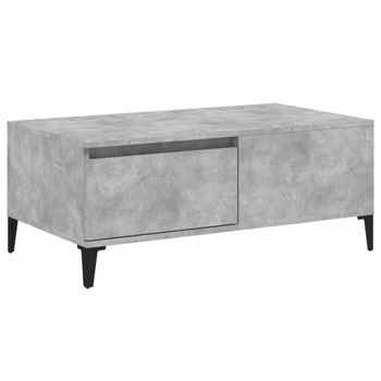 Mesa De Centro Madera Contrachapada Gris Hormigón 90x50x36,5 Cm Vidaxl