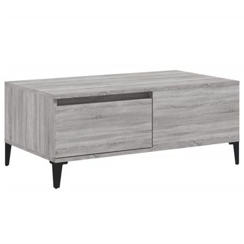 Mesa De Centro Madera Contrachapada Gris Sonoma 90x50x36,5 Cm Vidaxl