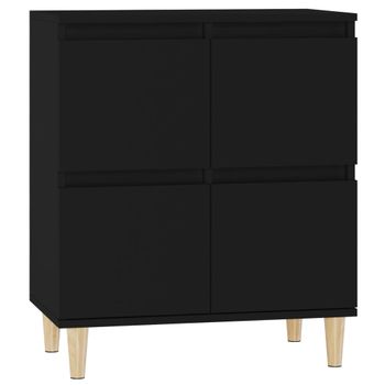 Aparador De Madera Contrachapada Negro 60x35x70 Cm Vidaxl