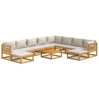 Conjunto Muebles Jardín Bahamas Conjunto Central Doble Mesa Gris Pardo 3  Módulos Centrales, 1 Puf, 2 Mesas Ratán Sintético con Ofertas en Carrefour