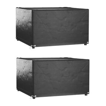 Fundas Muebles De Jardín 2 Uds 8 Ojales Cuadrado 132x132x80 Cm Vidaxl