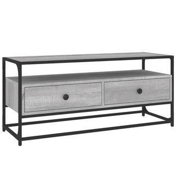 Mueble De Tv Madera Contrachapada Gris Sonoma 100x35x45 Cm Vidaxl