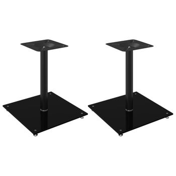 Soportes De Altavoces 2 Uds Vidrio Templado Negro 1 Pilar Vidaxl