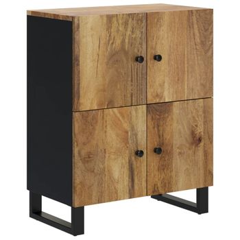 Aparador Con 4 Puertas Madera Maciza De Mango 60x33x75 Cm Vidaxl