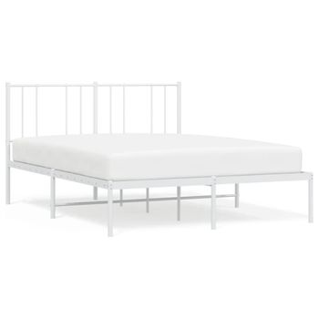 vidaXL Estructura cama metal cabecero y pie de cama blanco 140x190