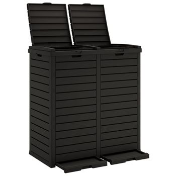 Cubo De Basura De Exterior Polipropileno Negro 78x41x86 Cm Vidaxl