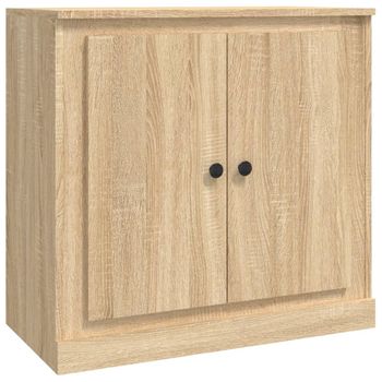 Aparador De Madera Contrachapada Roble Sonoma 70x35,5x67,5 Cm Vidaxl