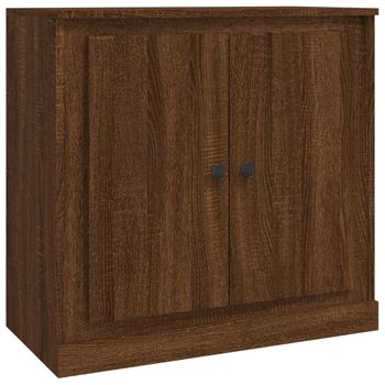 Aparador De Madera Contrachapada Roble Marrón 70x35,5x67,5 Cm Vidaxl