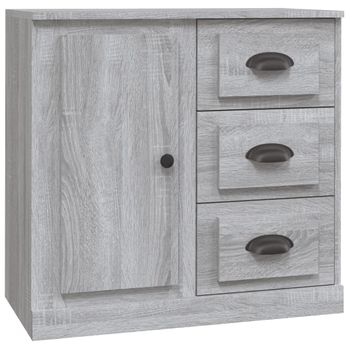 Aparador De Madera Contrachapada Gris Sonoma 70x35,5x67,5 Cm Vidaxl