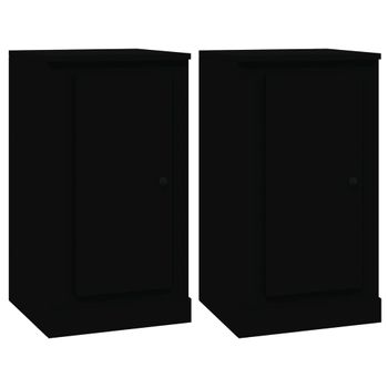 Aparadores 2 Uds Madera Contrachapada Negro 37,5x35,5x67,5 Cm Vidaxl