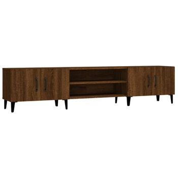 Mueble Para Tv Madera Contrachapada Marrón Roble 180x31,5x40 Cm Vidaxl