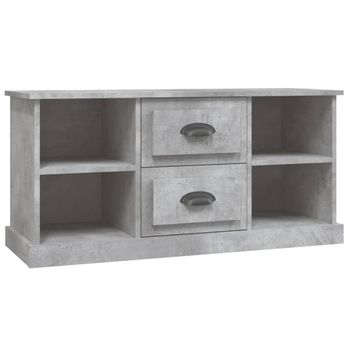 Mueble De Tv Madera Contrachapada Gris Hormigón 99,5x35,5x48 Cm Vidaxl