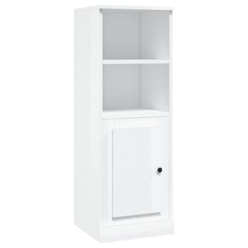 Aparador Madera Contrachapada Blanco Brillo 36x35,5x103,5 Cm Vidaxl