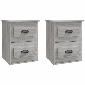 Mesita De Noche De Pared 2 Uds Gris Sonoma 41,5x36x53 Cm Vidaxl