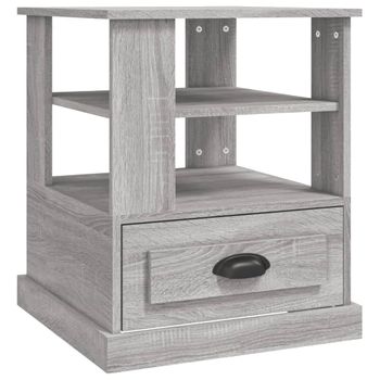 Mesa Auxiliar Madera Contrachapada Gris Sonoma 50x50x60 Cm Vidaxl