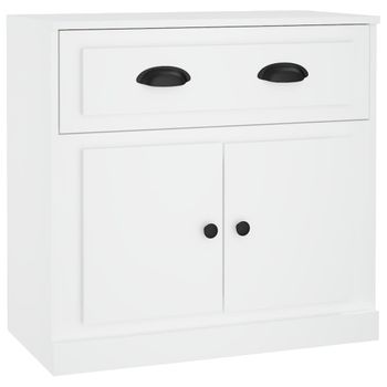 Aparador De Madera Contrachapada Blanco 70x35,5x67,5 Cm Vidaxl