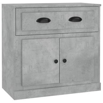 Aparador De Madera Contrachapada Gris Hormigón 70x35,5x67,5 Cm Vidaxl