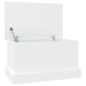 Baúl De Almacenaje Madera Contrachapada Blanco 50x30x28 Cm Vidaxl