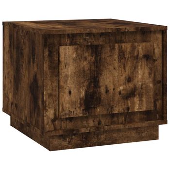 Mesa De Centro Madera Contrachapada Roble Ahumado 51x50x44 Cm Vidaxl