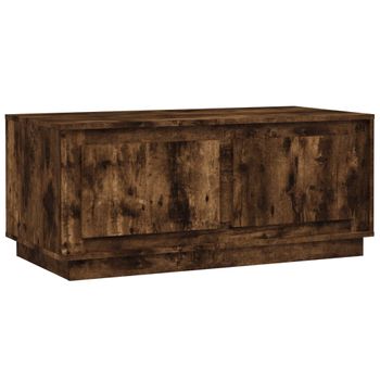 Mesa De Centro Madera Contrachapada Roble Ahumado 102x50x44 Cm Vidaxl