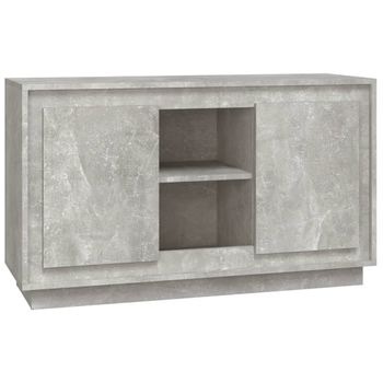 Aparador De Madera Contrachapada Gris Hormigón 102x35x60 Cm Vidaxl