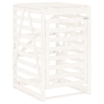 Cobertizo Para Cubos De Basura Madera Pino Blanco 84x90x128,5cm Vidaxl