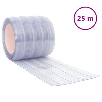 Tira De Cortina Para Puertas Pvc Transparente 200x1,6 Mm 25 M Vidaxl