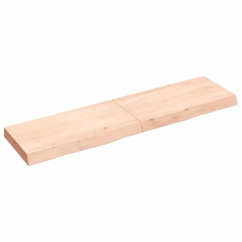 Estante De Pared Madera Maciza Roble Sin Tratar 120x30x(2-6) Cm Vidaxl