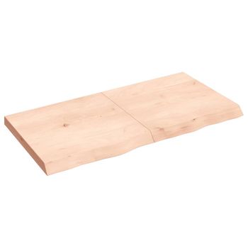 Estante De Pared Madera Maciza Roble Sin Tratar 120x60x(2-6) Cm Vidaxl