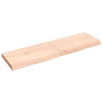 Estante De Pared Madera Maciza Roble Sin Tratar 140x40x(2-6) Cm Vidaxl