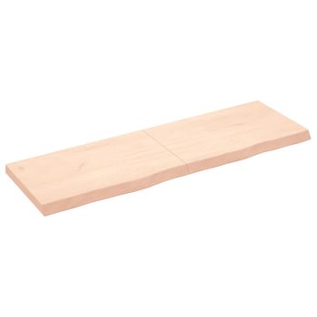 Estante De Pared Madera Maciza Roble Sin Tratar 160x50x(2-6) Cm Vidaxl