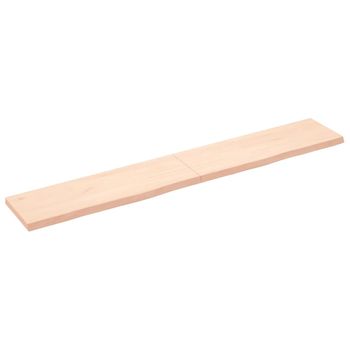 Estante De Pared Madera Maciza Roble Sin Tratar 180x30x(2-4) Cm Vidaxl