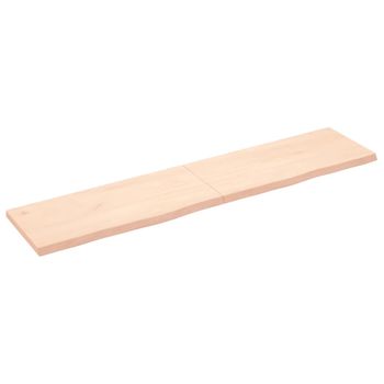 Estante De Pared Madera Maciza Roble Sin Tratar 180x40x(2-4) Cm Vidaxl