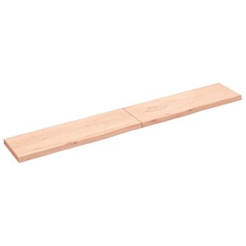 Estante De Pared Madera Maciza Roble Sin Tratar 200x30x(2-4) Cm Vidaxl