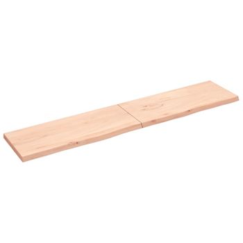 Estante De Pared Madera Maciza Roble Sin Tratar 200x40x(2-4) Cm Vidaxl