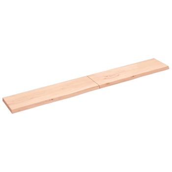 Estante De Pared Madera Maciza Roble Sin Tratar 220x30x(2-4) Cm Vidaxl