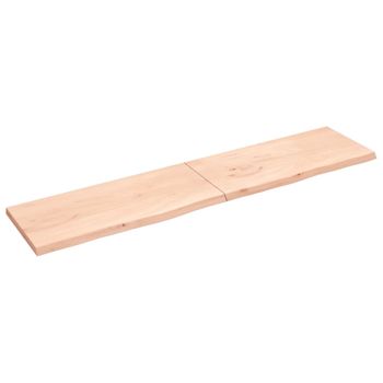 Estante De Pared Madera Maciza Roble Sin Tratar 220x50x(2-4) Cm Vidaxl